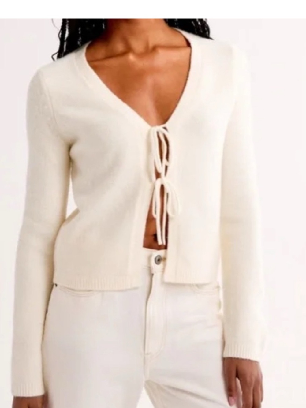 Abercrombie & Fitch Tie Front Sweater